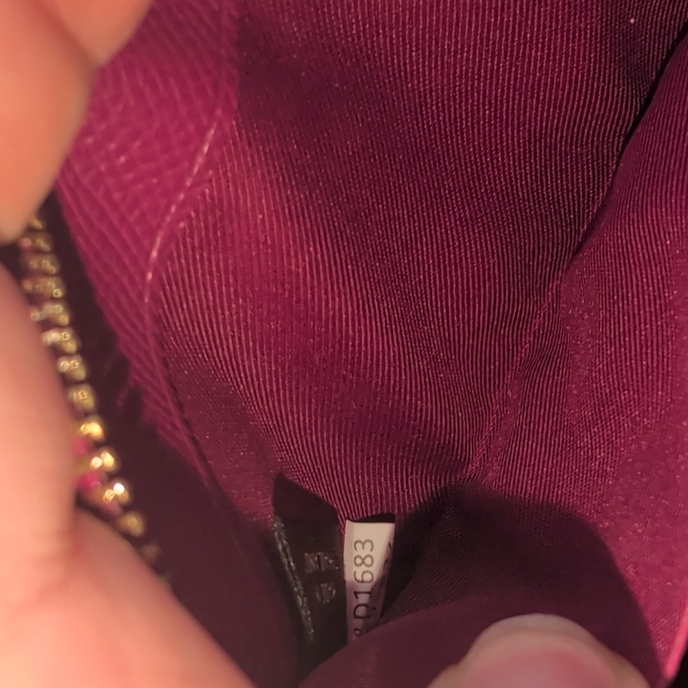 Coach Signature Zip Around Wallet in Black with Purple Trim - Picture 6 of 6